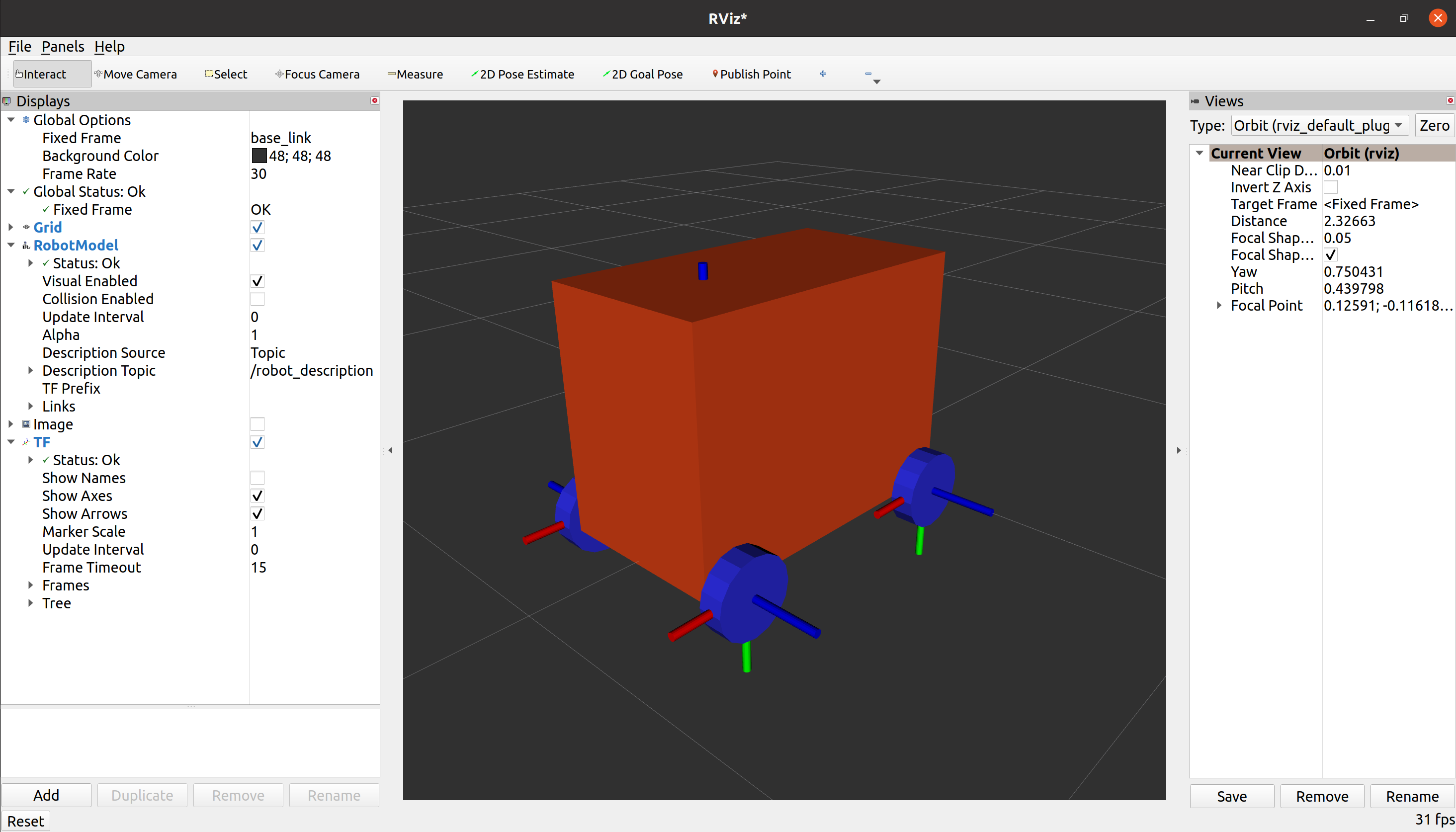 ROS2 ve RViz Simülasyon Ortamı